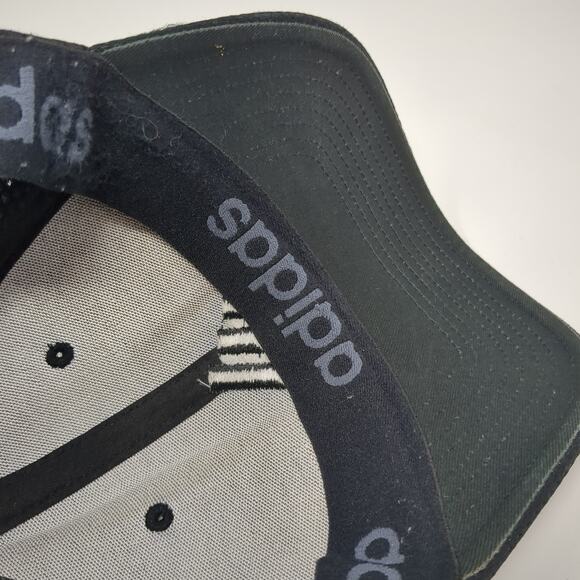 Adidas Fitted Baseball Cap Black Medium Lightweight Embroidered 6 Panel A-Flex - Picture 8 of 10